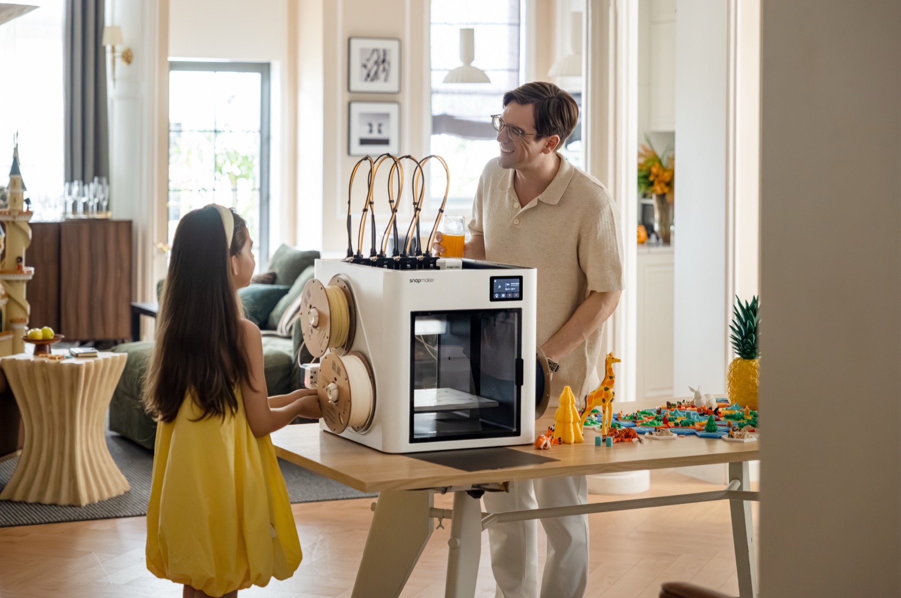 Snapmaker U1 with 3D printed community models